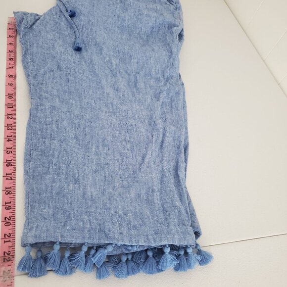 Talbots Womens Blue 100% Linen Tasseled Pants Size 22W Lightweight Beach - Picture 8 of 9